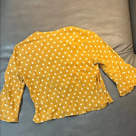 Reformation Yellow Polka Dot Women's Top, size S, NWOT - Picture 8 of 8